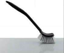 Nylon Single Sided Toilet Cleaning Brush Plastic Handle Black_0