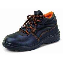 Synthetic Leather Plain Toe Safety Shoes Black_0