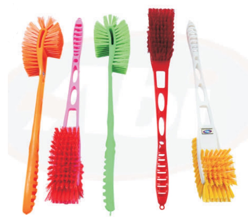Abi Filament PET Long Life Long Toilet Cleaning Brush Plastic Handle Orange, Pink, Green,Red,White_0
