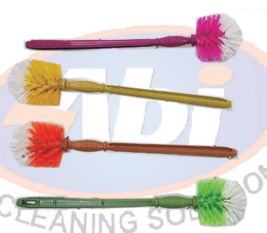 Abi Filament PP Gada Popular Milky Toilet Cleaning Brush Plastic Handle Pink, Yellow, Brown, Green_0