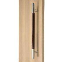 SIO Stainless Steel Round Door Handles Wooden Finish_0