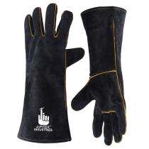 Jupiter Industries Heavy Duty Leather Safety Gloves Black Winter Standard_0