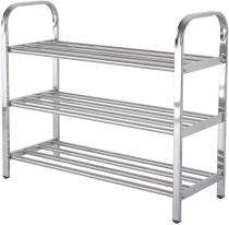 Steel 3 Shoe Rack 50 KG 2.5X3 FEET Silver_0