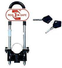 REAL SAFE QE-786 U Type Two Wheeler Wheel Lock 31.4 x 11.2 x 4.8 cm Black_0