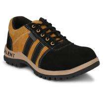 019 Real Leather Steel Toe Safety Shoes Mustard Yellow and Black_0