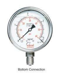 Pressure Gauge 0 - 60 psi 3/8 inch BSP, NPT, BSPT_0