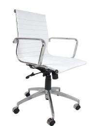 TIWAM Revolving Chrome White 1180 x 735 x 705 mm Stainless Steel Office Chairs_0