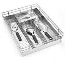 Stainless Steel Rectangular Basket Kitchen Storage Organiser_0