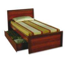 Wooden Single Hostel Bed 77" x 36" x 18" Brown_0