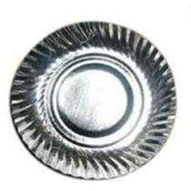 Wrinkle Paper Disposable Plates Round 10 Inch Silver_0