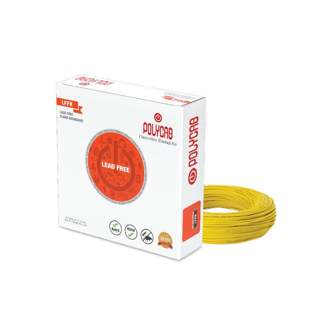 Polycab 0.75 sqmm Stranded Electric Wire Yellow 90 m_4