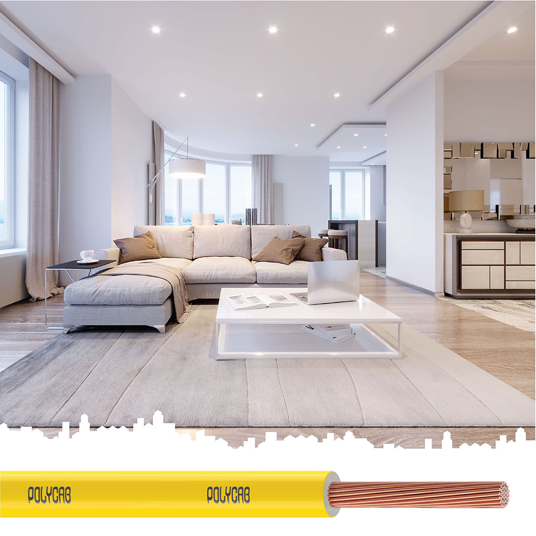 Polycab 1 sqmm Stranded Electric Wire Yellow 90 m_3