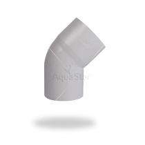 Aquastar 45 deg 65 - 100 mm White UPVC Pipe Elbow_0