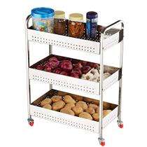 Stainless Steel 3 Vegetable Rack Trolley 3 to 4 Feet_0