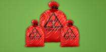 Paradise Plastic Biohazard Garbage Bags 20 kg 50 Micron Red_0