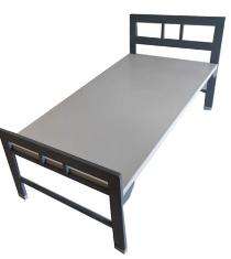 Metal tech industries Stainless Steel Single Hostel Bed 77 x 36 x 18 inch Black_0