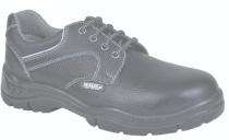 Real Leather Rubber Toe Safety Shoes Black_0