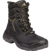 DELTAPLUS CALYPSO S3 SRC Buffalo Smooth Leather Plain Toe Safety Shoes Black_0
