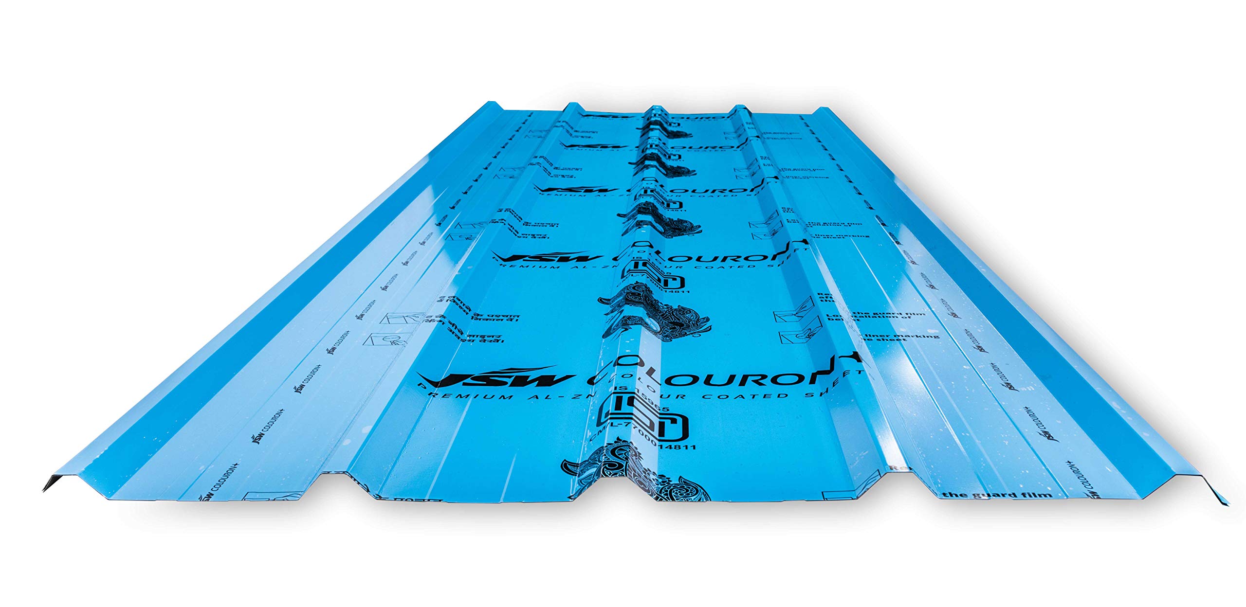 JSW Double Ribbed Trapezoidal PPGL Roofing Sheet Colour Coated_0