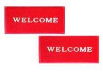 Rectangular Plastic Welcome Doormat 16''X27'' Red_0