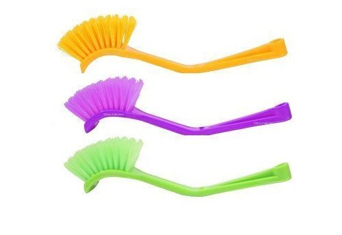 Nylon Sink Cleaning Brush Plastic Handle Multicolour_0