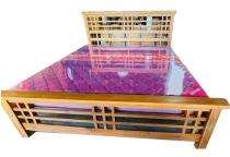 Wood Box Double Bed 6.4 x 5.5 ft Brown_0