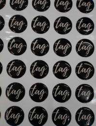 Dome Polyester Self Adhesive Label 110 x 50 mm Black and White_0