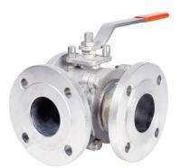 AIRA 1.5 inch Three Way Manual CF8 Ball Valves Flanged CWP - 40_0