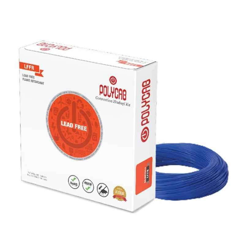 Polycab 4 sqmm PVC Insulated Electric Wire Blue 200 m_0