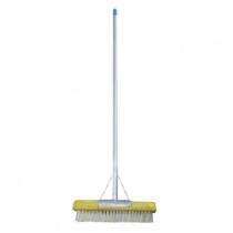 Nylon Road Cleaning Brush Metallic Handle Yellow and White_0