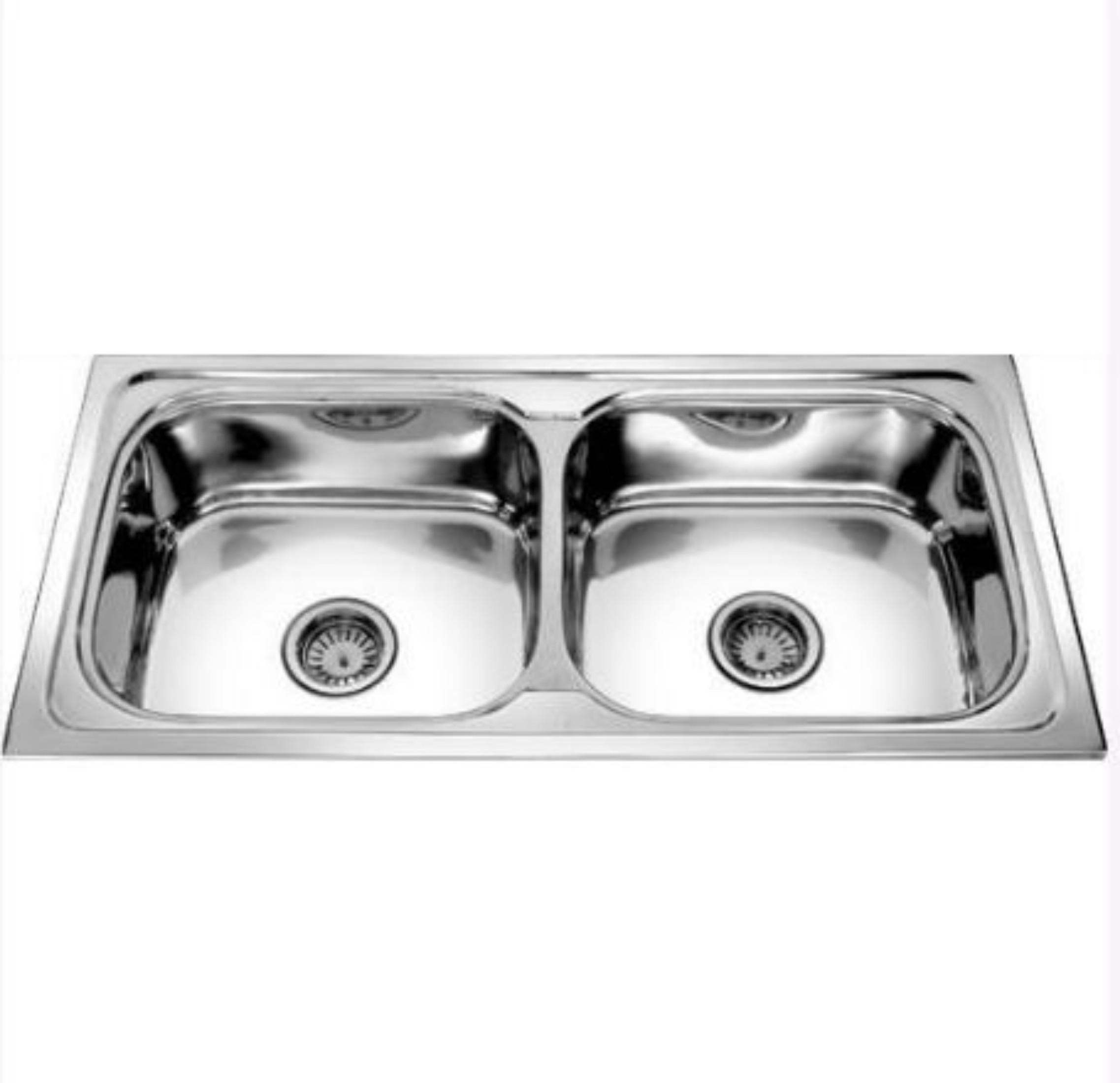 Aeron Stainless Steel Kitchen Sink Double Bowl CR-HiG 24 x 20 x 16 cm_0