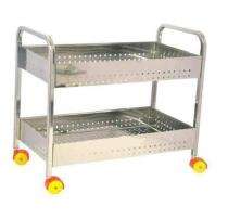 Stainless Steel 2 Shelves Vegetable Rack Trolley 30 x 25 x 40 cm_0