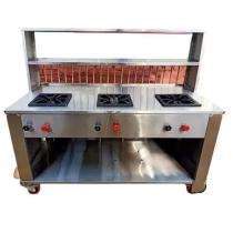 CGS-02 Three Burner Commercial Gas Stove Stainless Steel Silver_0
