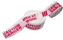 75 mm Non Adhesive Polyethylene Warning Tape 50 - 200 micron Red and White_0