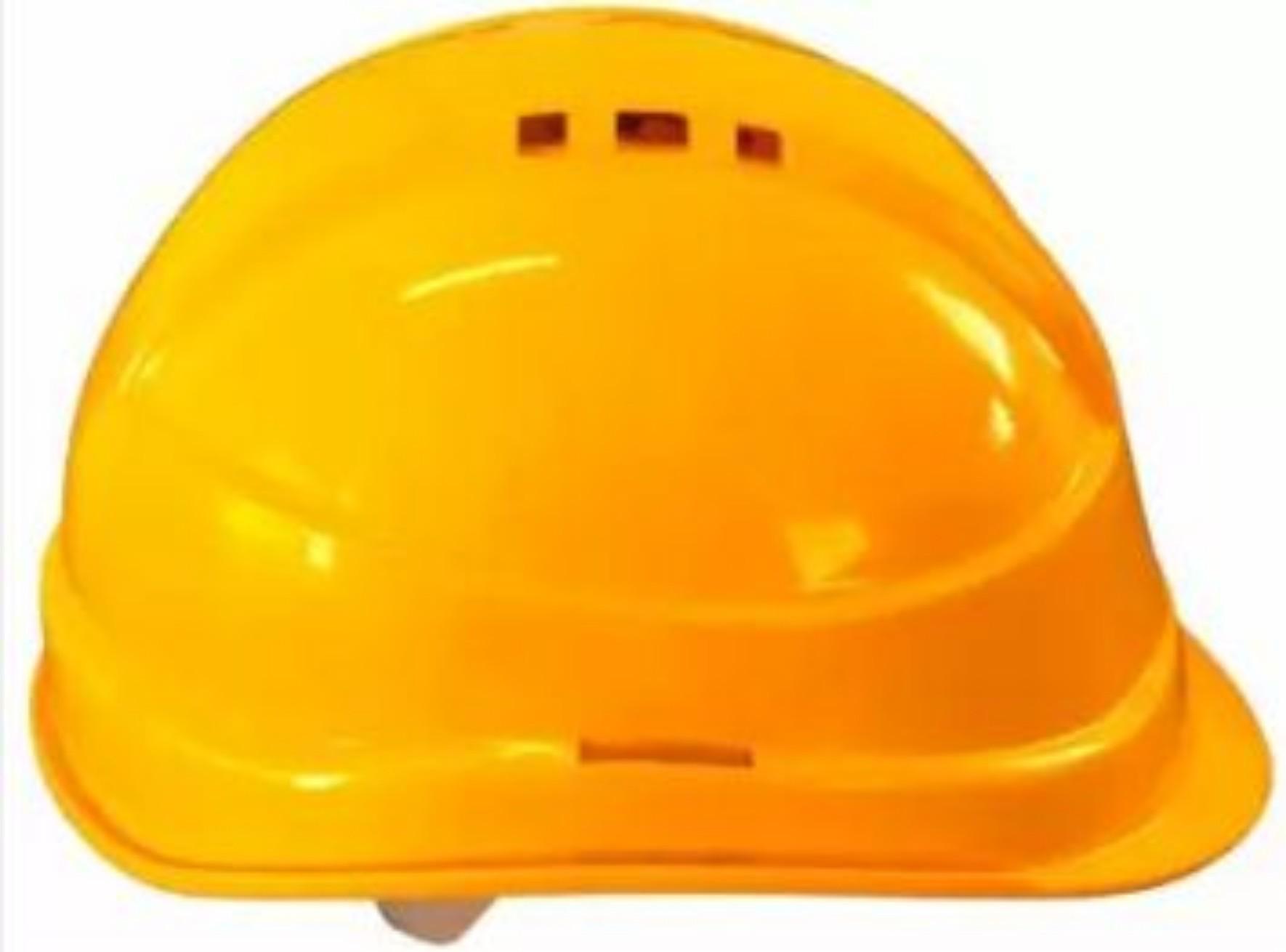 Plastic Yellow Air Ventilated Safety Helmets_0
