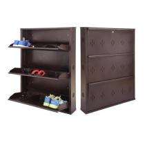 Alloy Steel 3 Shelves Shoe Rack 12 Pairs 4 X 4 ft Brown_0