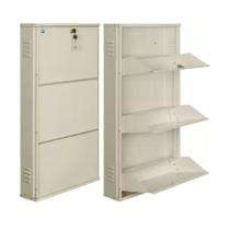 Mild Steel 3 Shelves Shoe Rack 10 Shoe Pairs 51 x 103 x 13 cm White_0