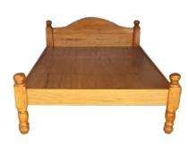 Wood Low Post Single Bed 6 x 3 ft Brown_0