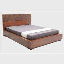 Wood Box King Size Bed 76 x 80 inch Brown_0