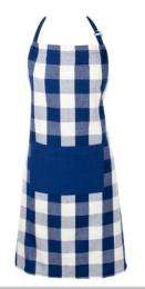 Cotton 50 - 120 gsm Aprons 60 x 80 cm Check Blue_0