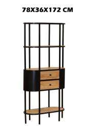 Open Metal & Wood Bookshelf_0