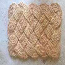 Abstract Rectangular Coco Rope Doormat 20 x 12 inch Brown_0