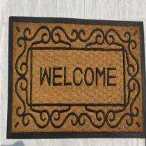 Rectangular Coir and Rubber Matting Doormat 40 x 60 cm Brown_0