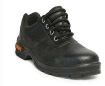 Real Leather Steel Toe Safety Shoes Black_0