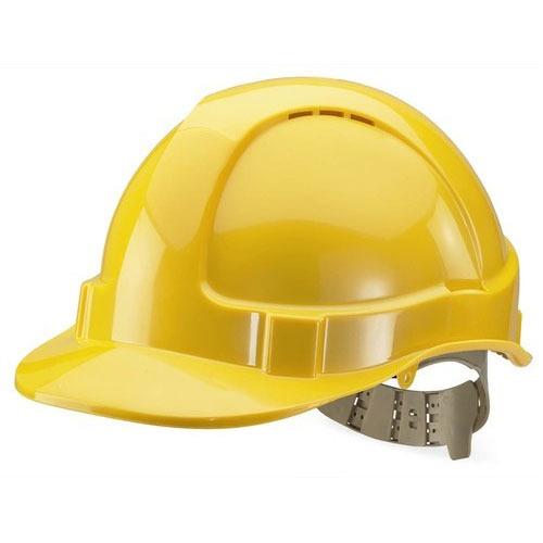 Plastic Yellow Air Ventilated Safety Helmets_0