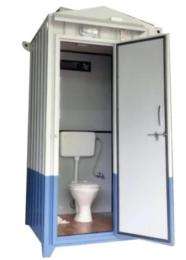 SK industries PVC 8 ft Portable Toilet Cabin White_0