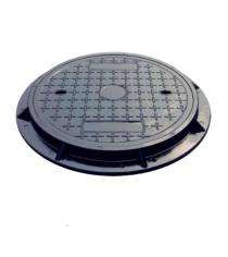 NELLP Frame Manhole Cover Grey Iron EN 124 Black Bitumen Painted 450 mm Dia_0