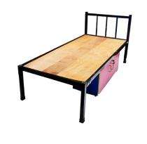 Sharon Steel Single Hostel Bed 6  x  3  ft Black_0