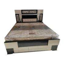 Neem Wood Platform King Size Bed 72 x 70.5 x 20 inch Brown_0