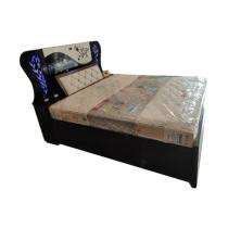 Neem Wood Platform Queen Size Bed 75 x 12 x 20 inch Black_0